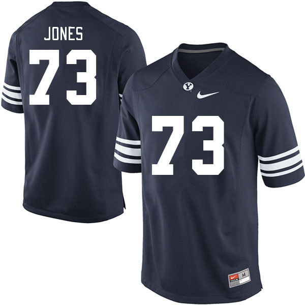 Men #73 Weston Jones BYU Cougars College Football Jerseys Stitched Sale-Navy